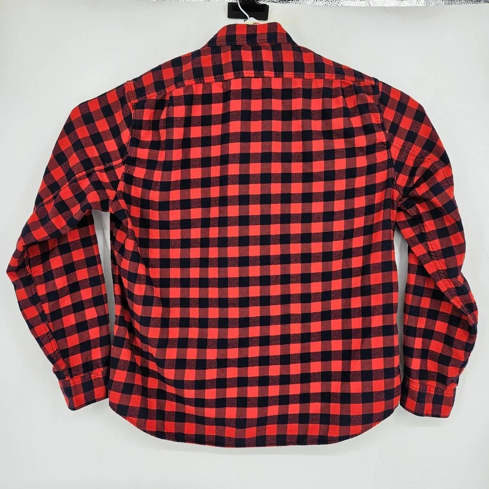 J Crew Shirt Mens XL Red Black Flannel Check Long Sleeve Button Up‎ Casual